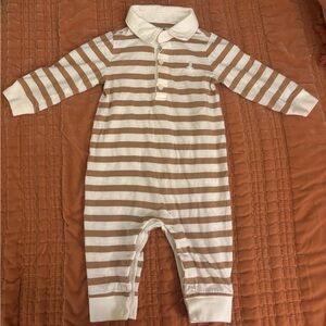 GAP Tan and White Striped Kids Footie